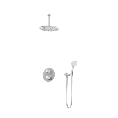 Hotbath Buddy IBS Regendoucheset - 2-weg-omstel - 15cm plafondarm - 30cm ronde hoofddouche - 3 standen handdouche - chroom