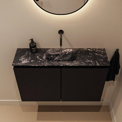 MONDIAZ TURE-DLUX 80cm toiletmeubel Urban. EDEN wastafel Lava positie midden. Zonder kraangat.