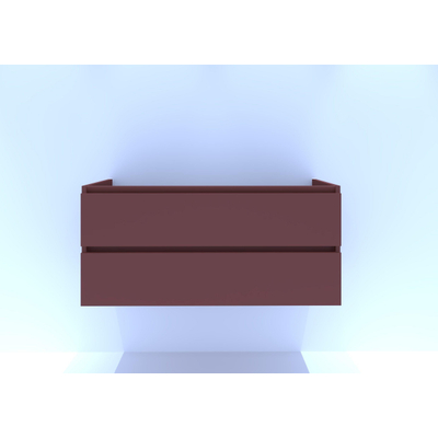 HR badmeubelen Infinity Wastafelonderkast - 120x44.8x55cm - 2 lades - greeploos - dubbele sifonuitsparing terra mat