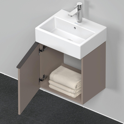 Duravit D-Neo wastafelonderkast 43.4x44x32.2cm Linksdraaiend 1 deur Basalt Mat