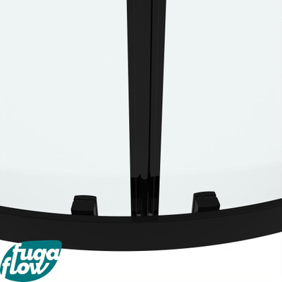 FugaFlow Efficiente Vetro Douchecabine - 90x90x200cm - kwartrond - helder glas - profiel - mat zwart