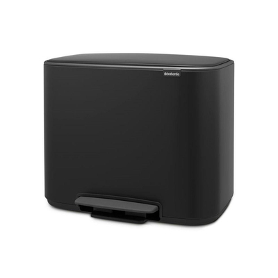 Brabantia Bo Pedaalemmer - 3x11 liter - 3 kunststof binnenemmers - matt black
