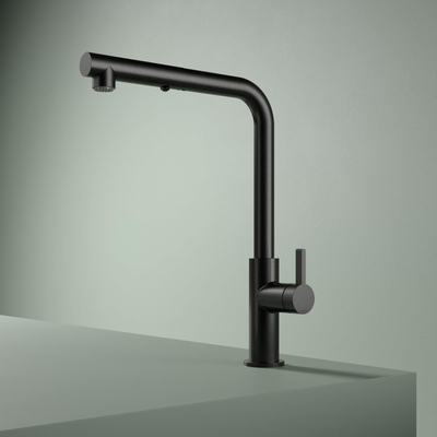 Hotbath Ace Keukenmengkraan - opbouw - draaibare uitloop - handdouche - Duo-spray - Mat Zwart PVD