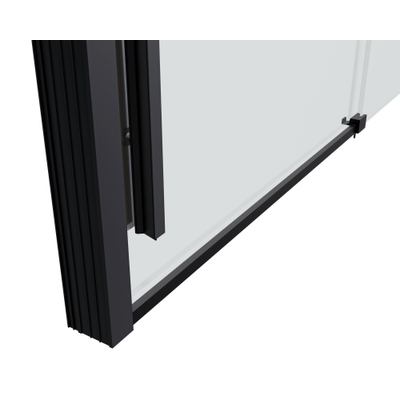 Saniclass Neptune Zijwand - 100x200cm - helder 8mm glas - zwart mat