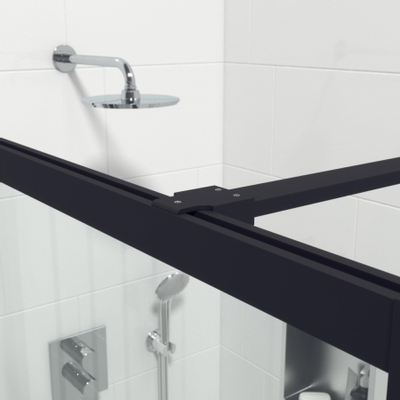 Saniclass Bellini Inloopdouche - 140x200cm - veiligheidsglas - mat zwarte lijst rondom - anti kalk
