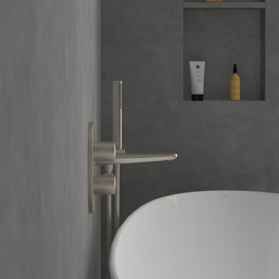 Villeroy & Boch Antao Inbouwthermostaat met tweeweg stopkraan - Matt Brushed Nickel (RVS)