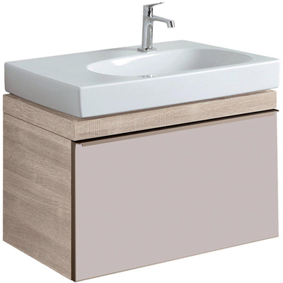 Geberit Citterio onderbouwkast 73.4x55.4x50.4cm met 1 lade voor wastafel met afleg beige/taupe