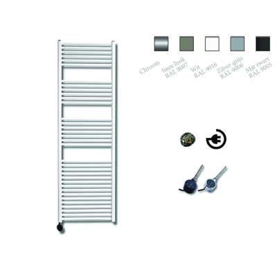 Sanicare Elektrische Design Radiator - 172 x 45 cm - 920 Watt - thermostaat chroom linksonder - wit