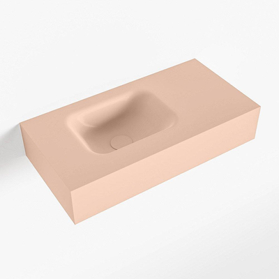 Mondiaz LEX Fontein - 60x30x12cm - wasbak Links - zonder kraangaten - solid surface - Rosee