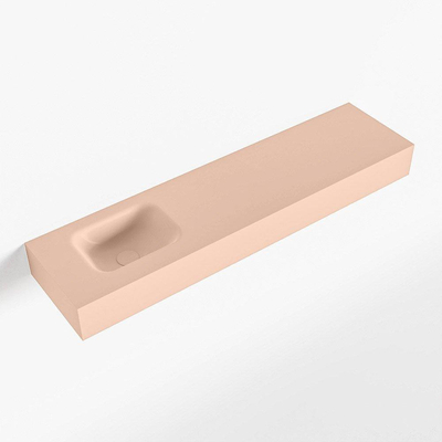 Mondiaz LEX Fontein - 120x30x12cm - wasbak Links - zonder kraangaten - solid surface - Rosee