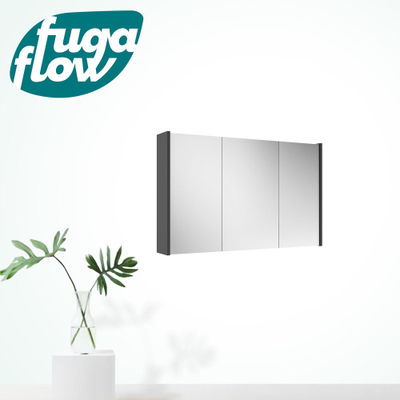 FugaFlow Eccelente Arredo spiegel badkamer spiegelkast - 100x63x16cm -inclusief zijpanelen - mat antraciet