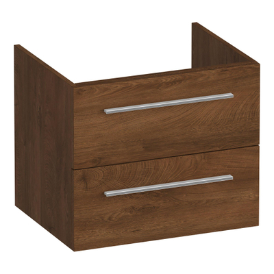 BRAUER Trust wastafelonderkast 60 excl. opbouwgrepen 2 softclose lades en 1 sifon uitsparing - Forest Cacao