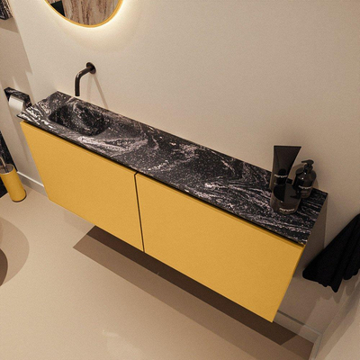 MONDIAZ TURE-DLUX 120cm toiletmeubel Ocher. EDEN wastafel Lava positie links. Zonder kraangat.