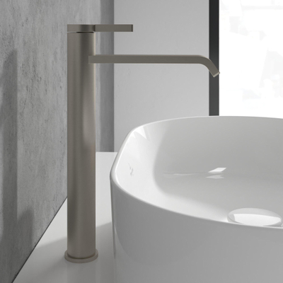 Villeroy & Boch Dawn Eengreeps wastafelkraan verhoogd - Matt Brushed Nickel (RVS)
