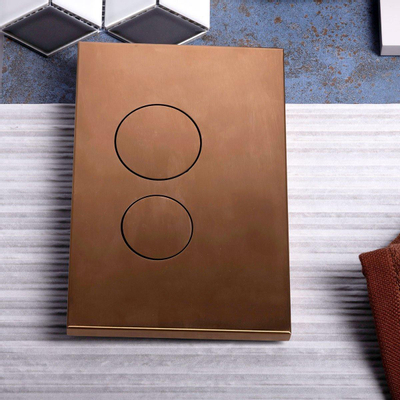 QeramiQ Push Metal Bedieningsplaat - voor Geberit UP320 inbouwreservoir - dualflush - ronde knoppen - metaal koper OUTLETSTORE