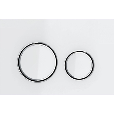 Geberit Sigma50 bedieningsplaat - 2-toets spoeling - rond - chroom/glas wit