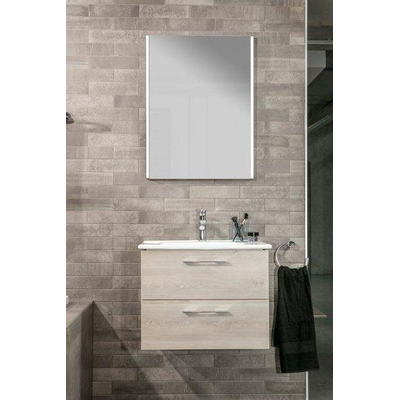 Plieger Lina Nero spiegel met 2x LED verlichting verticaal 80x65cm met zwarte lijst