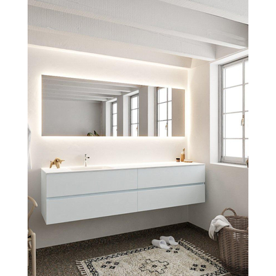 MONDIAZ VICA Badkamermeubelset - 200cm - 4 lades - wasbak Cloud links - 1 kraangat - solid surface clay