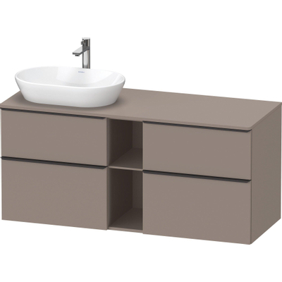 Duravit D-Neo wastafelonderkast 140x66.4x55cm 4 lades Basalt Mat