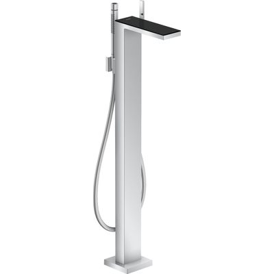 Hansgrohe AXOR MyEdition afbouwdeel v. vrijstaande badkraan met uitloop m. zwart glas met omstel voorsprong 19.6cm chroom