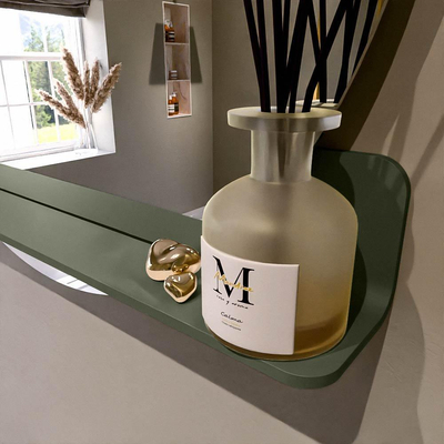 Mondiaz SPOT Badkamerspiegel - rond 90cm - spiegelplanchet - kleur Army