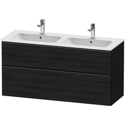 Duravit D-Neo wastafelonderkast 128x62.5x46.2cm 2 lades Eiken (zwart) Mat