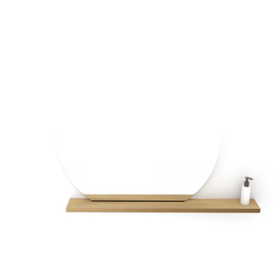 Looox Wood collection Wood spiegelplank asymmetrisch 120x3x13cm eiken old grey