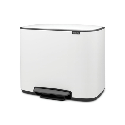 Brabantia Bo Pedaalemmer - 11+23 liter - 2 kunststof binnenemmers - wit