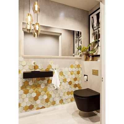 Mondiaz TYNE Fonteinset - 60x23x12cm - wasbak links - 0 kraangaten - solid surface Urban mat