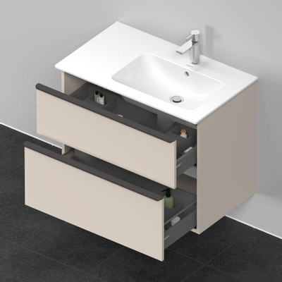 Duravit D-Neo wastafelonderkast 81x62.5x46.2cm 2 lades Taupe Mat