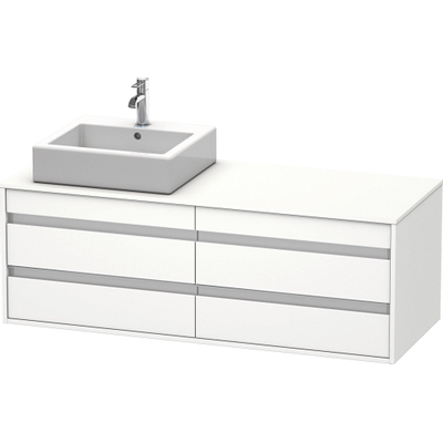 Duravit Ketho Wastafelonderkast 140x55.1x49.6cm Standaard greep met softclose spaanplaat wit Mat