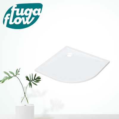 FugaFlow Efficiente Anta Douchebak - 100x100x4cm - kwartrond - acryl - glans wit