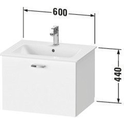 Duravit XBase Wastafelonderkast 60x47.5x44cm 1 lade Standaard greep met softclose spaanplaat wit Mat