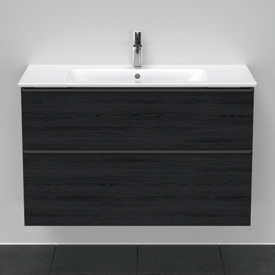 Duravit D-Neo wastafelonderkast 101x62.5x46.2cm 2 lades Eiken (zwart) Mat