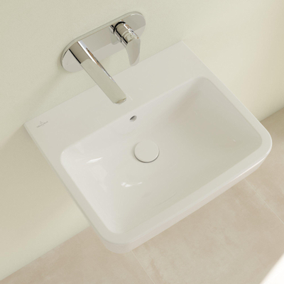 Villeroy & Boch O.novo wastafel 55x46cm zonder kraangat ceramic+ wit