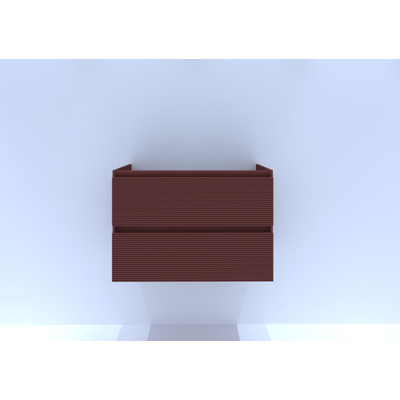 HR badmeubelen Infinity Wastafelonderkast - 80x44.8x55cm - 3D-front - 2 lades - zonder sifonuitsparing - greeploos - terra mat