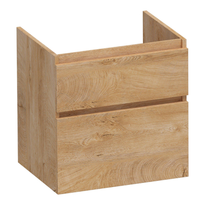 BRAUER Delight wastafelonderkast - 60x46x60cm - 2 softclose lades - greeploos - 1 sifon uitsparing - Forest Tan