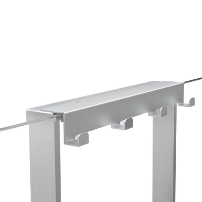 Fortifura Galeria schap met 4 haken - voor douchewand - 50x50x6.5cm - geborsteld RVS