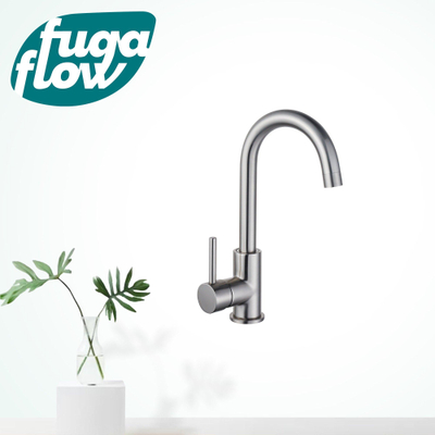 FugaFlow Eccelente Sobrado Badkamer wastafelkraan - hoog - draaibare uitloop - geborsteld RVS PVD