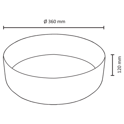 Differnz Mira Waskom Keramiek diameter 36 x 12 cm zwart