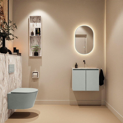 MONDIAZ TURE-DLUX 60cm toiletmeubel Greey. EDEN wastafel Glace positie midden. Zonder kraangat.