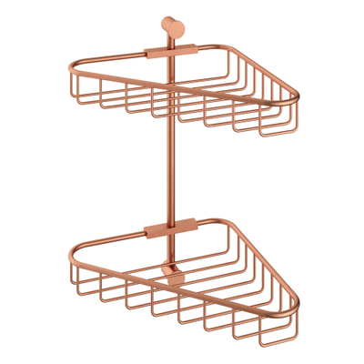 Hotbath Cobber dubbele hoekdraadkorf geborsteld koper