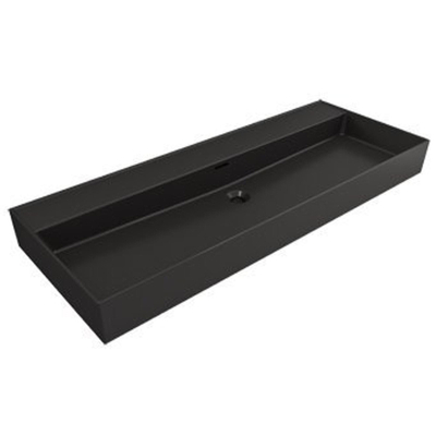 Saniclass Legend Meubelwastafel - 120x47x13cm - overloop - 1 wasbak - zonder kraangat - keramiek - mat zwart