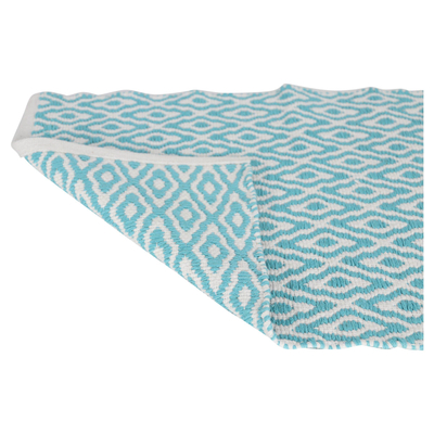 Differnz Brighton Badmat 100% katoen Blauw wit 50 x 80 cm