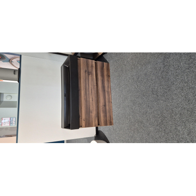 Adema Chaci onderkast en Wastafel - 100x46cm - onderkast kleur Noten wastafel zwart zonder kraan gat BESCHADIGD- OUTLET UDEN