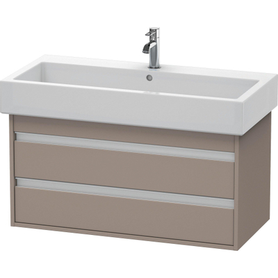 Duravit Ketho Wastafelonderkast 95x44x48cm Standaard greep met softclose spaanplaat Basalt Mat