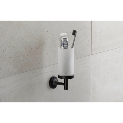 Duravit Starck T Tandenborstelhouder - matglas - zwart mat