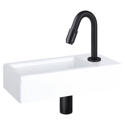 Differnz Fonteinkraan gebogen 19cm mat zwart