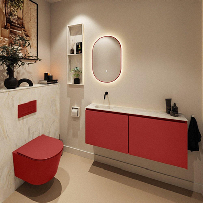MONDIAZ TURE-DLUX 120cm toiletmeubel Fire. EDEN wastafel Ostra positie links. Zonder kraangat.