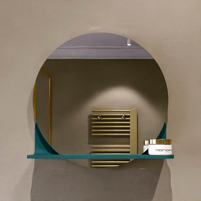 Mondiaz SPOT Badkamerspiegel - rond 40cm - spiegelplanchet - kleur Smag